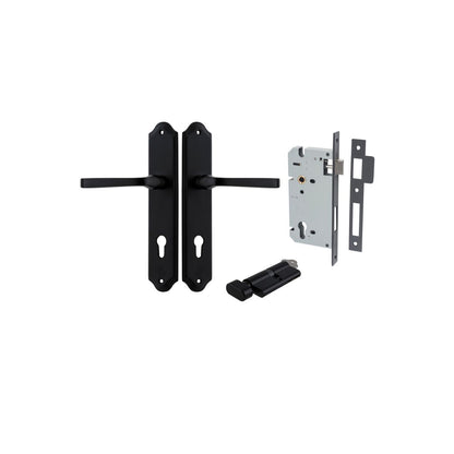 Iver Annecy Door Lever Shouldered Latch Pair, Passage Kit, Privacy Kit , Entrance Kit with High Security Lock -Matt Black