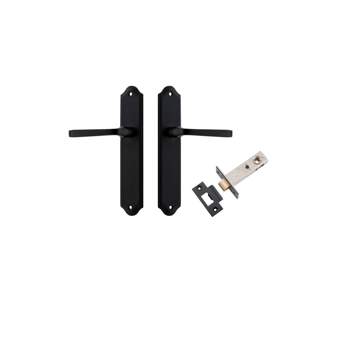 Iver Annecy Door Lever Shouldered Latch Pair, Passage Kit, Privacy Kit , Entrance Kit with High Security Lock -Matt Black