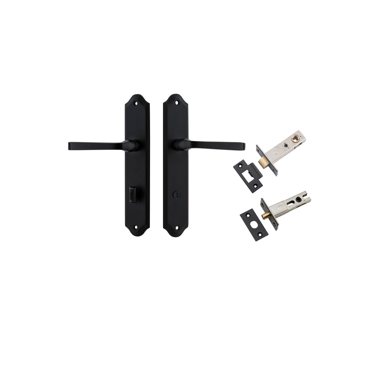 Iver Annecy Door Lever Shouldered Latch Pair, Passage Kit, Privacy Kit , Entrance Kit with High Security Lock -Matt Black