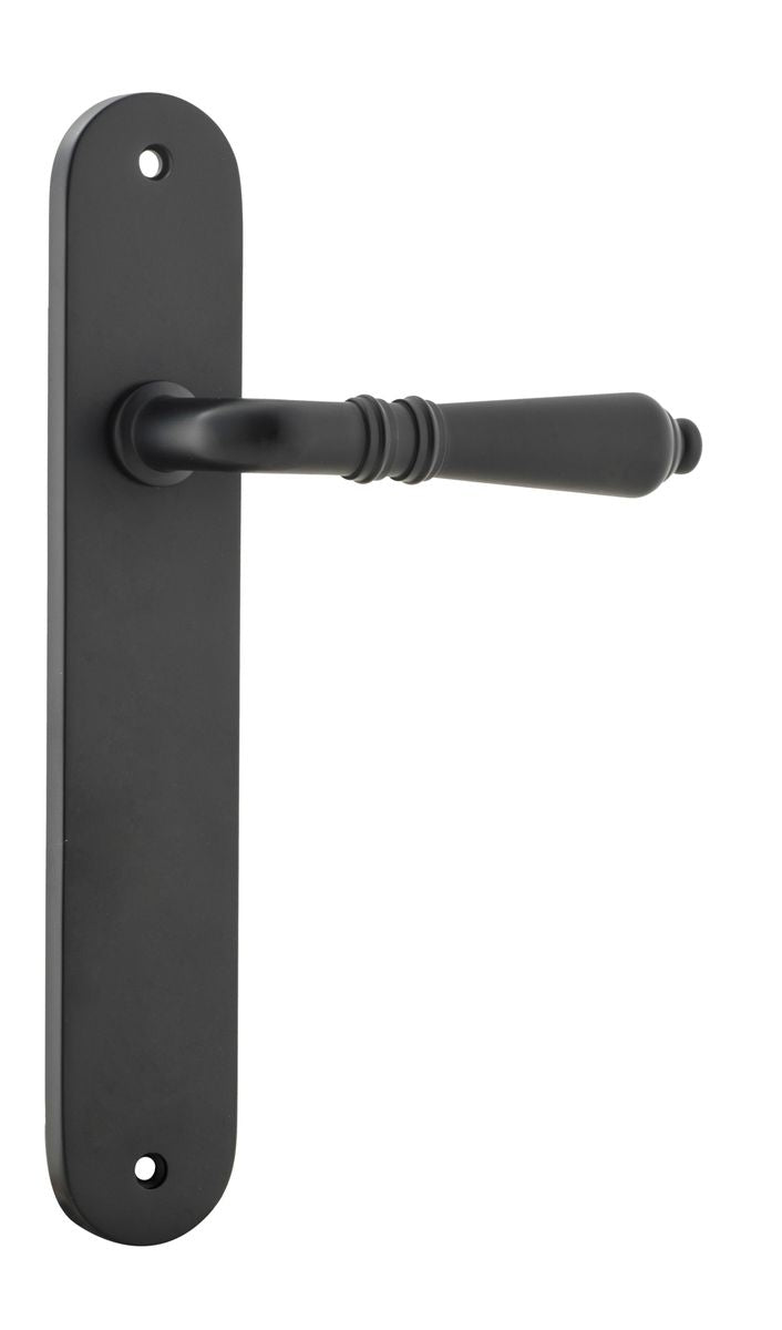 Iver Sarlat  Door Lever Oval Latch Pair, Passage Kit, Privacy Kit , Entrance Kit with High Security Lock - Matt Black