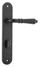 Iver Sarlat  Door Lever Oval Latch Pair, Passage Kit, Privacy Kit , Entrance Kit with High Security Lock - Matt Black