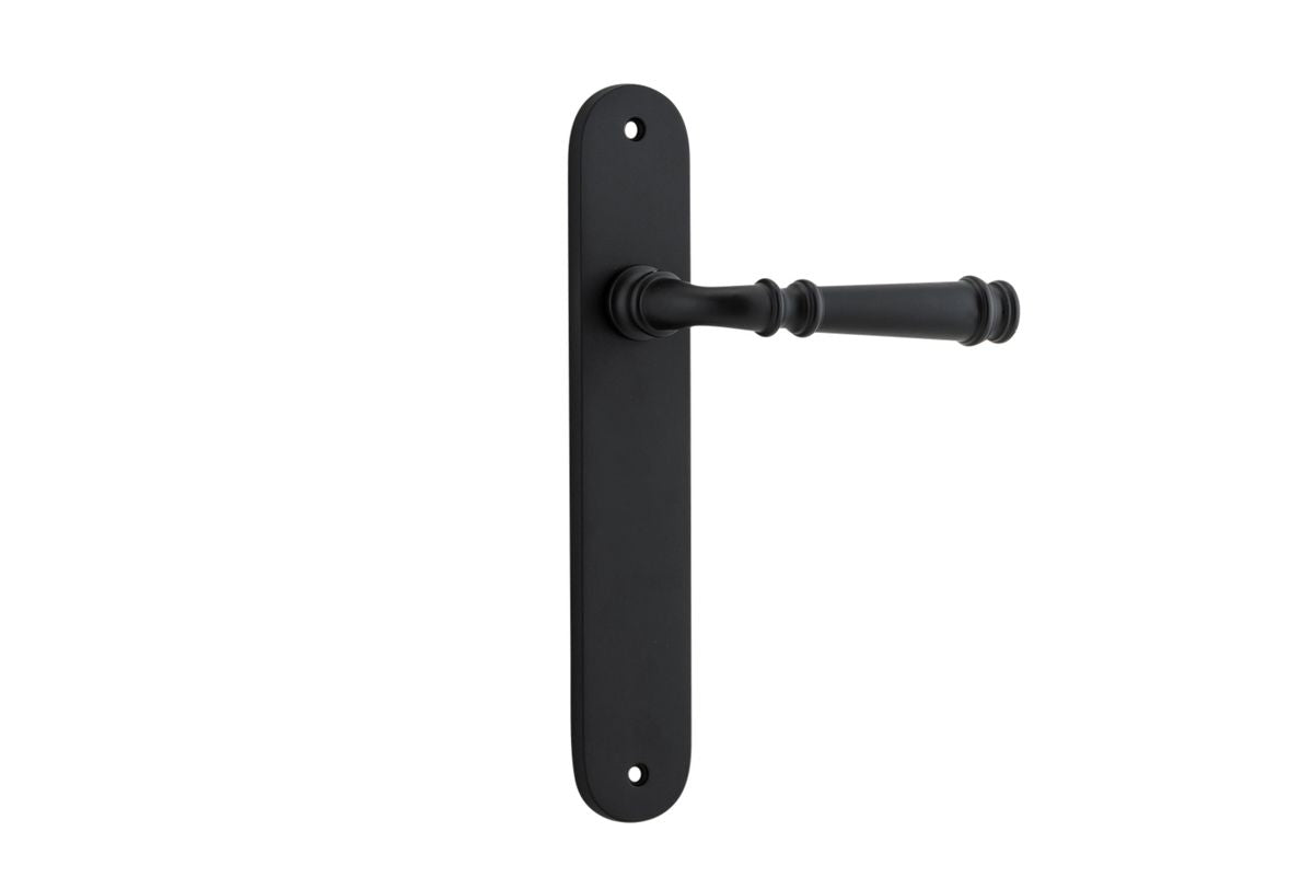 Iver Verona Door Lever Oval Latch Pair, Passage Kit, Privacy Kit , Entrance Kit with High Security Lock - Matt Black