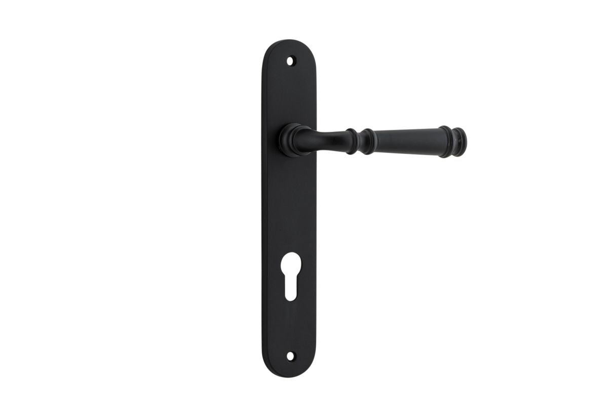 Iver Verona Door Lever Oval Latch Pair, Passage Kit, Privacy Kit , Entrance Kit with High Security Lock - Matt Black