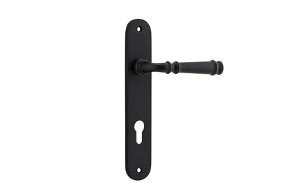 Iver Verona Door Lever Oval Latch Pair, Passage Kit, Privacy Kit , Entrance Kit with High Security Lock - Matt Black