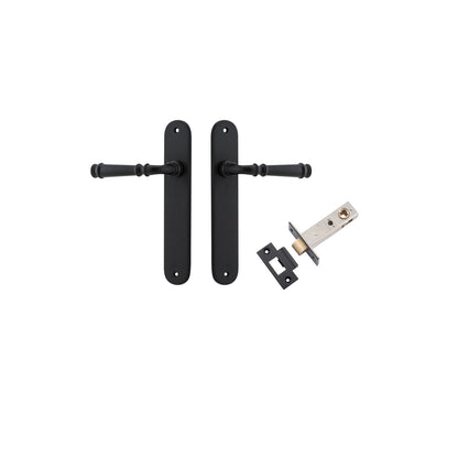 Iver Verona Door Lever Oval Latch Pair, Passage Kit, Privacy Kit , Entrance Kit with High Security Lock - Matt Black
