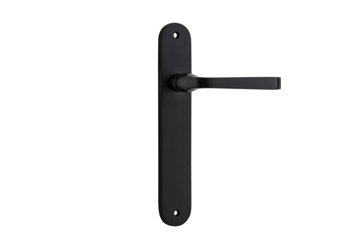 Iver Annecy Door Lever Oval Latch Pair, Passage Kit, Privacy Kit , Entrance Kit with High Security Lock - Matt Black