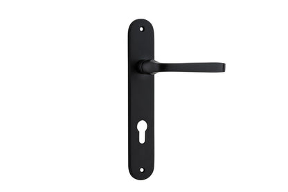 Iver Annecy Door Lever Oval Latch Pair, Passage Kit, Privacy Kit , Entrance Kit with High Security Lock - Matt Black