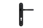 Iver Annecy Door Lever Oval Latch Pair, Passage Kit, Privacy Kit , Entrance Kit with High Security Lock - Matt Black
