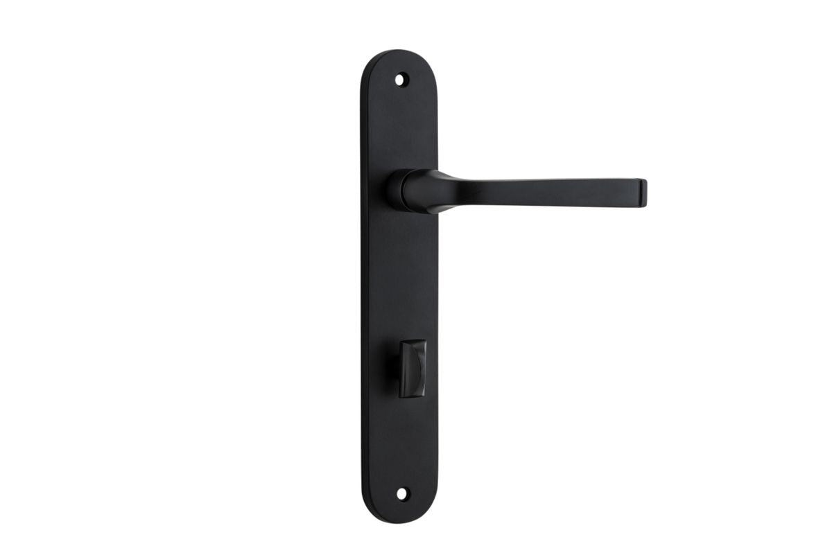 Iver Annecy Door Lever Oval Latch Pair, Passage Kit, Privacy Kit , Entrance Kit with High Security Lock - Matt Black