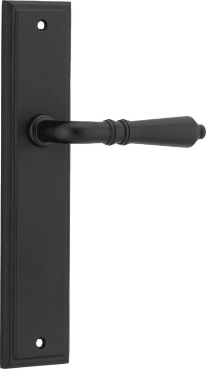 Iver Sarlat  Door Lever Stepped Latch Pair, Passage Kit, Privacy Kit , Entrance Kit with High Security Lock -Matt Black
