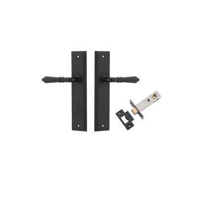 Iver Sarlat  Door Lever Stepped Latch Pair, Passage Kit, Privacy Kit , Entrance Kit with High Security Lock -Matt Black