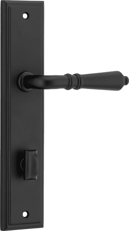 Iver Sarlat  Door Lever Stepped Latch Pair, Passage Kit, Privacy Kit , Entrance Kit with High Security Lock -Matt Black