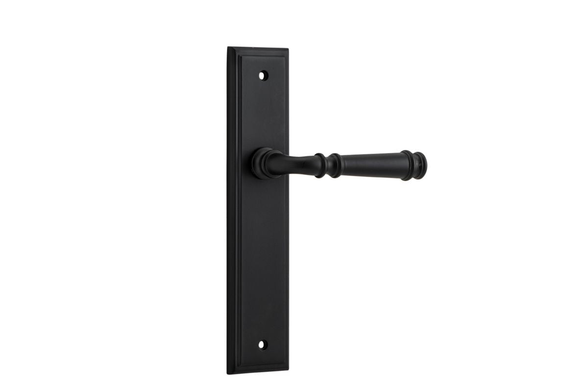 Iver Verona Door Lever Stepped Latch Pair, Passage Kit, Privacy Kit , Entrance Kit with High Security Lock -Matt Black