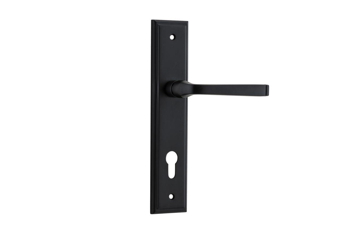 Iver Annecy Door Lever Shouldered Latch Pair, Passage Kit, Privacy Kit , Entrance Kit with High Security Lock -Matt Black