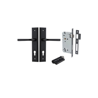 Iver Annecy Door Lever Shouldered Latch Pair, Passage Kit, Privacy Kit , Entrance Kit with High Security Lock -Matt Black