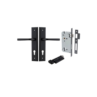 Iver Annecy Door Lever Shouldered Latch Pair, Passage Kit, Privacy Kit , Entrance Kit with High Security Lock -Matt Black