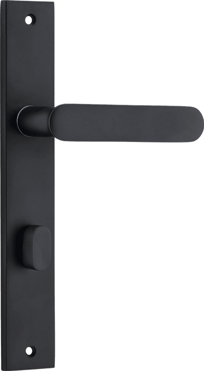 Iver Bronte Door Lever Rectangular Latch Pair, Passage Kit, Privacy Kit , Entrance Kit with High Security Lock - Matt Black