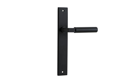 Iver Berlin Door Lever Rectangular Latch Pair, Passage Kit, Privacy Kit , Entrance Kit with High Security Lock - Matt Black