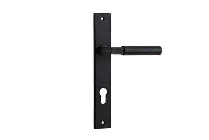 Iver Berlin Door Lever Rectangular Latch Pair, Passage Kit, Privacy Kit , Entrance Kit with High Security Lock - Matt Black
