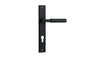 Iver Berlin Door Lever Rectangular Latch Pair, Passage Kit, Privacy Kit , Entrance Kit with High Security Lock - Matt Black