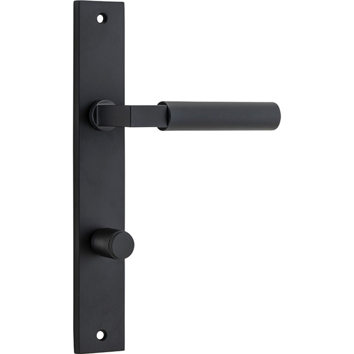 Iver Berlin Door Lever Rectangular Latch Pair, Passage Kit, Privacy Kit , Entrance Kit with High Security Lock - Matt Black