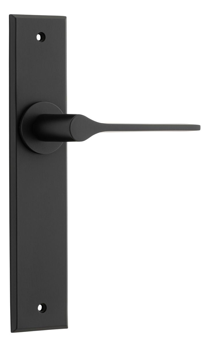 Iver Como  Door Lever Chamfered Latch Pair, Passage Kit, Privacy Kit , Entrance Kit with High Security Lock -Matt Black