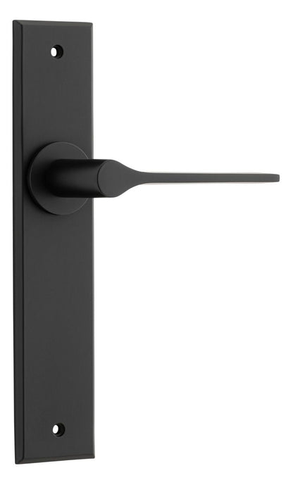 Iver Como  Door Lever Chamfered Latch Pair, Passage Kit, Privacy Kit , Entrance Kit with High Security Lock -Matt Black