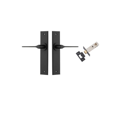Iver Como  Door Lever Chamfered Latch Pair, Passage Kit, Privacy Kit , Entrance Kit with High Security Lock -Matt Black