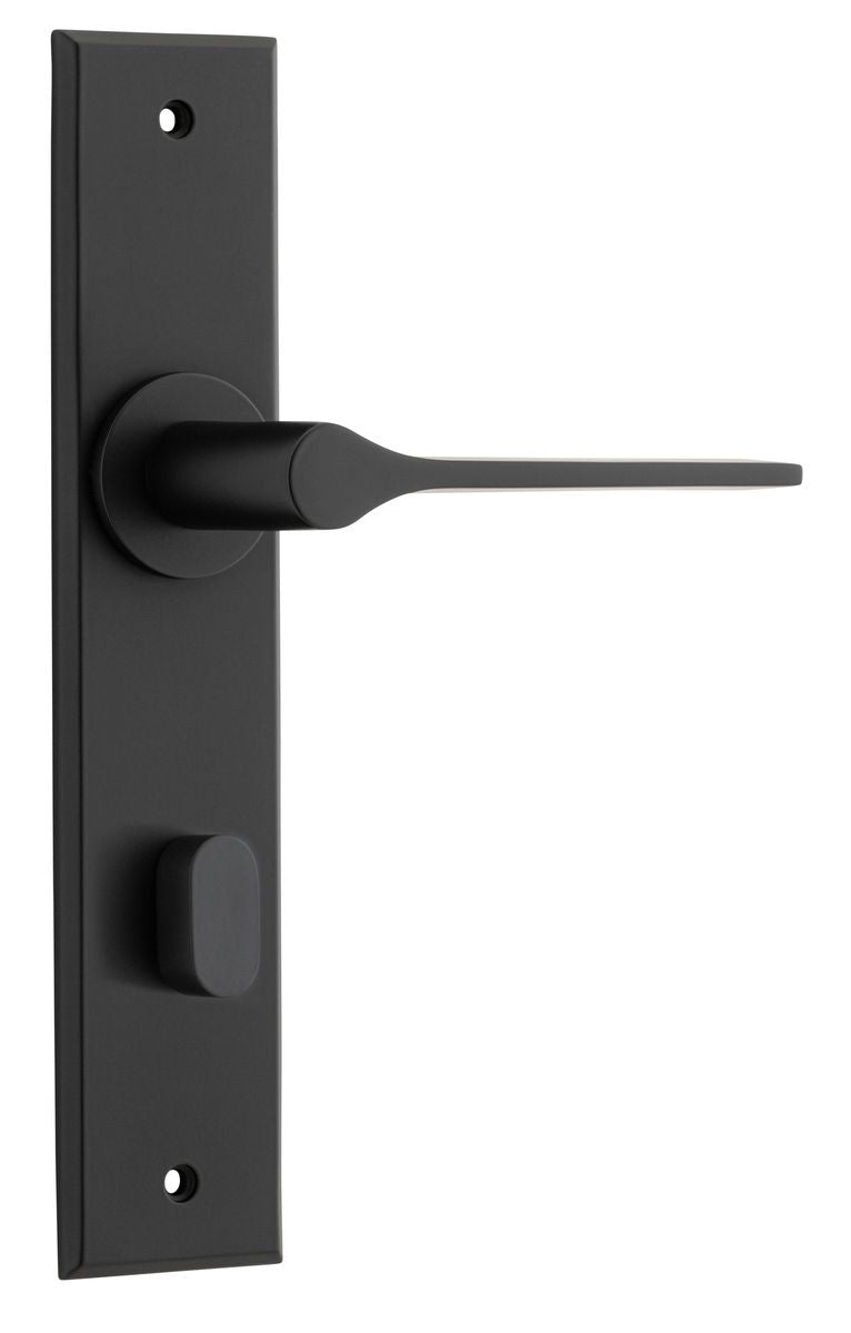 Iver Como  Door Lever Chamfered Latch Pair, Passage Kit, Privacy Kit , Entrance Kit with High Security Lock -Matt Black
