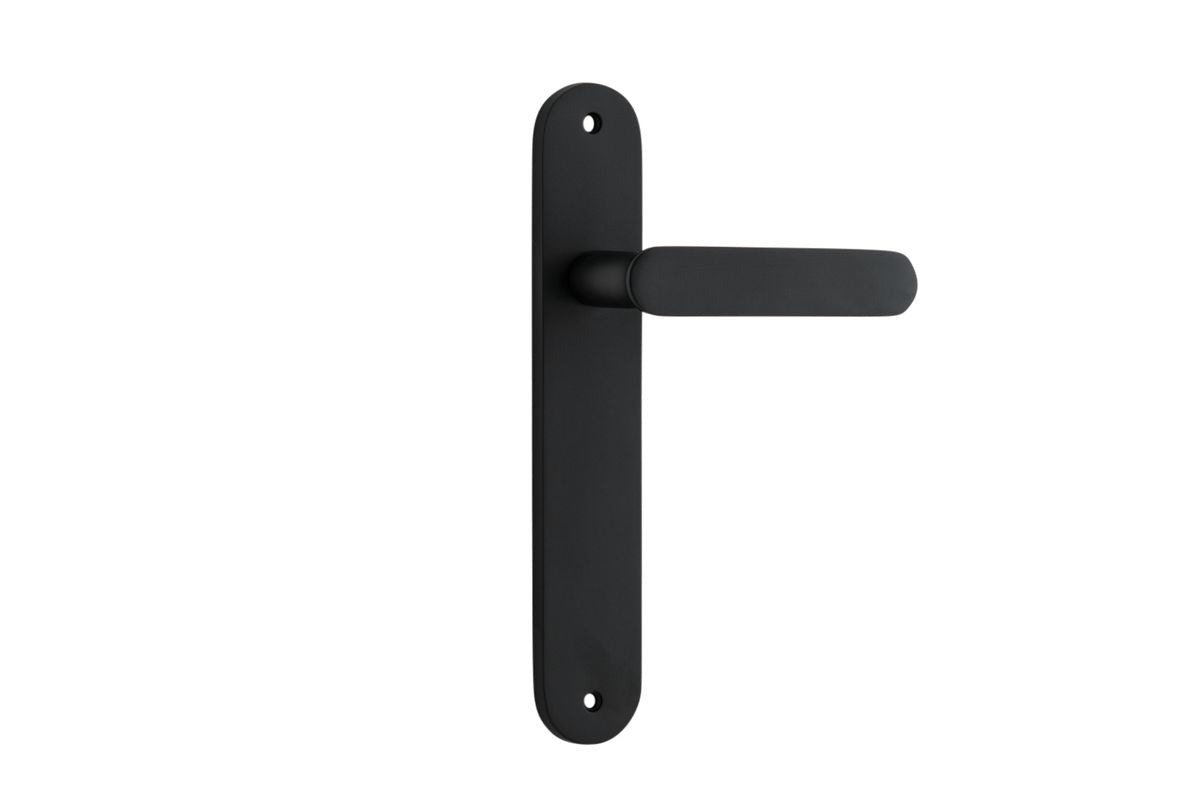 Iver Bronte Door Lever Oval Latch Pair, Passage Kit, Privacy Kit , Entrance Kit with High Security Lock - Matt Black