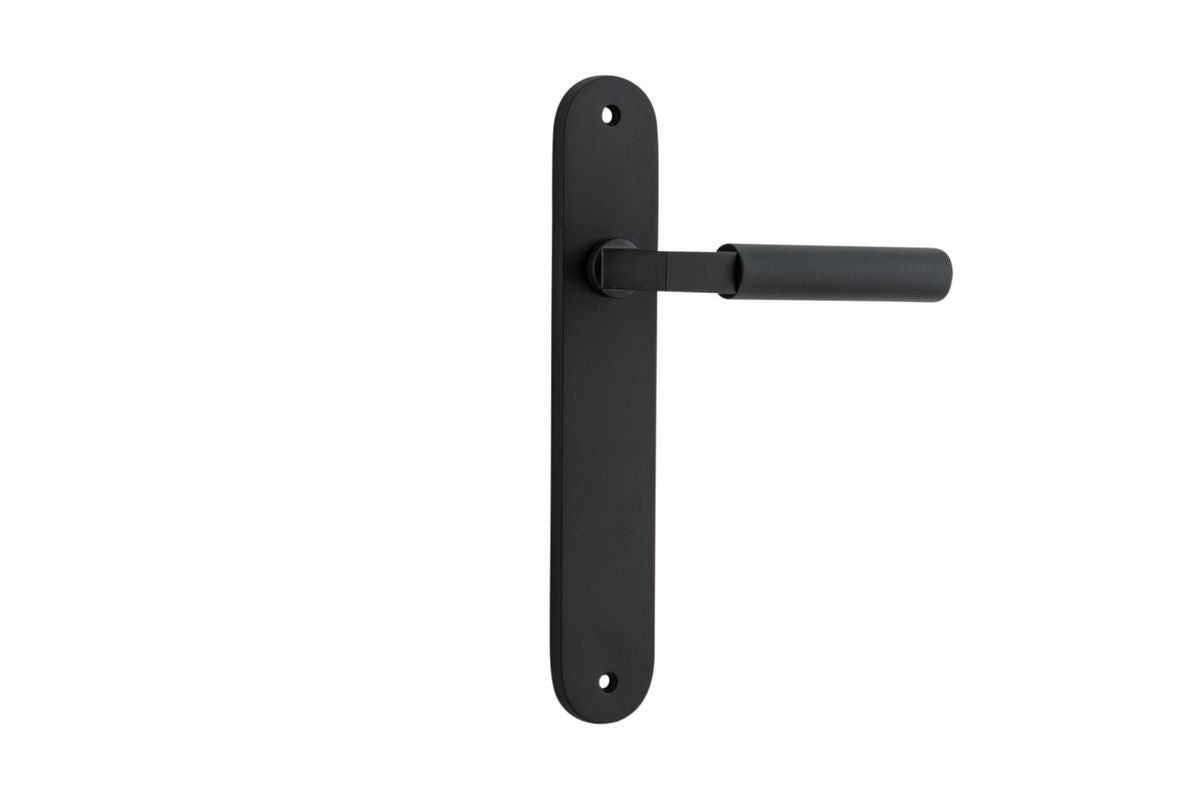 Iver Berlin Door Lever Oval Latch Pair, Passage Kit, Privacy Kit , Entrance Kit with High Security Lock - Matt Black