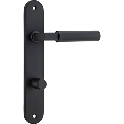 Iver Berlin Door Lever Oval Latch Pair, Passage Kit, Privacy Kit , Entrance Kit with High Security Lock - Matt Black