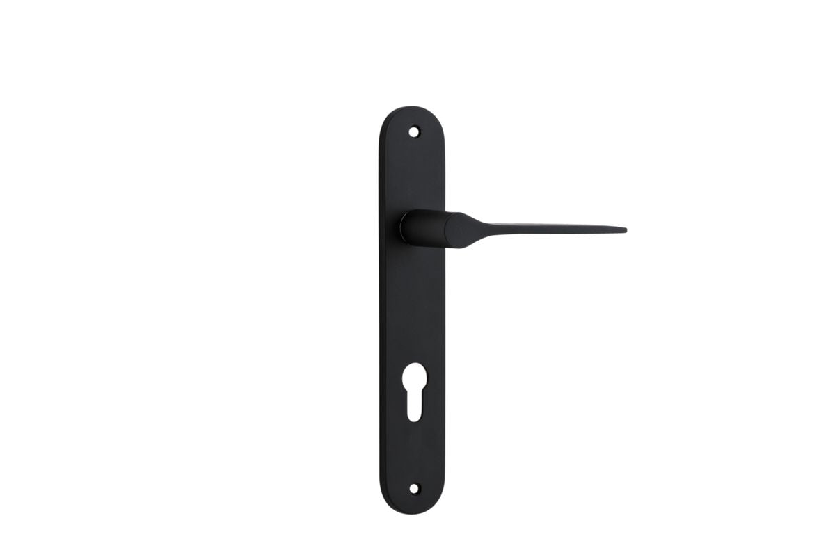 Iver Como  Door Lever Oval Latch Pair, Passage Kit, Privacy Kit , Entrance Kit with High Security Lock -Matt Black