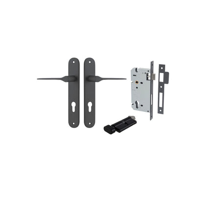 Iver Como  Door Lever Oval Latch Pair, Passage Kit, Privacy Kit , Entrance Kit with High Security Lock -Matt Black