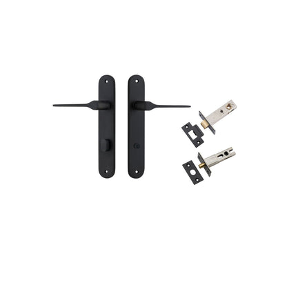 Iver Como  Door Lever Oval Latch Pair, Passage Kit, Privacy Kit , Entrance Kit with High Security Lock -Matt Black