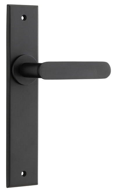 Iver Bronte Door Lever Chamfered Latch Pair, Passage Kit, Privacy Kit , Entrance Kit with High Security Lock - Matt Black