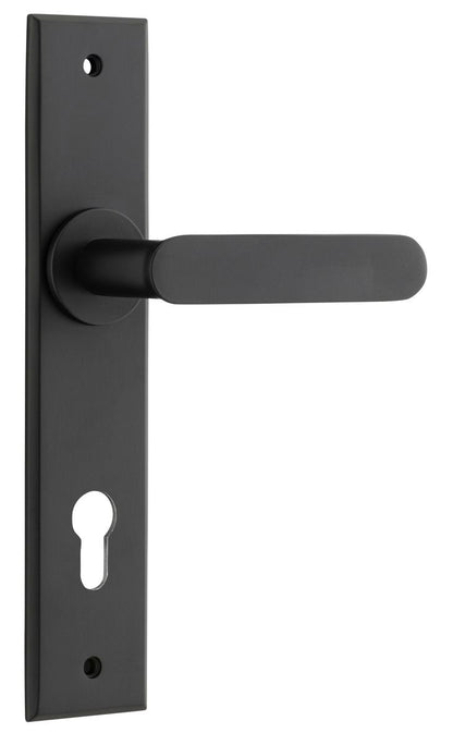 Iver Bronte Door Lever Chamfered Latch Pair, Passage Kit, Privacy Kit , Entrance Kit with High Security Lock - Matt Black