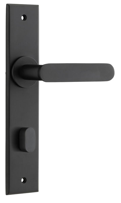 Iver Bronte Door Lever Chamfered Latch Pair, Passage Kit, Privacy Kit , Entrance Kit with High Security Lock - Matt Black