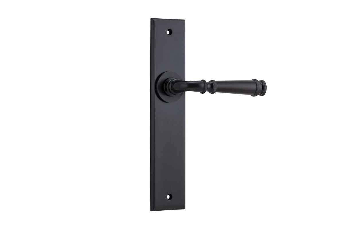 Iver Verona Door Lever Chamfered Latch Pair, Passage Kit, Privacy Kit , Entrance Kit with High Security Lock -Matt Black