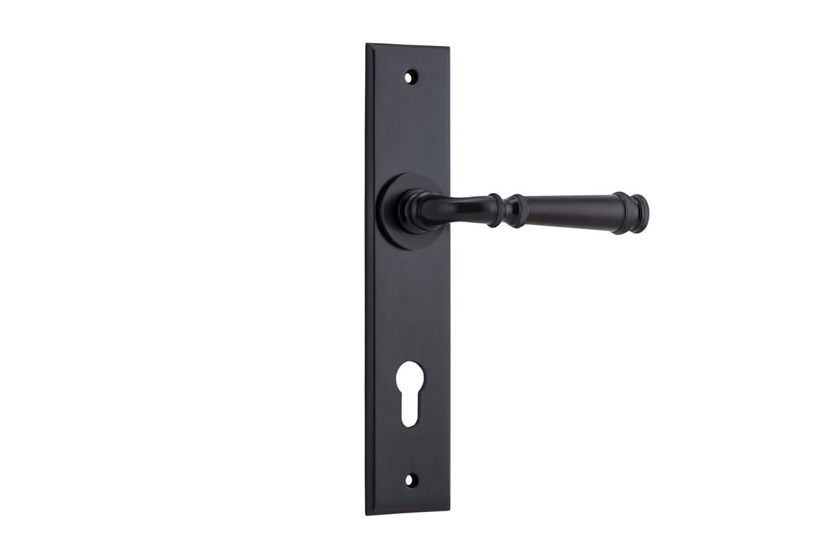 Iver Verona Door Lever Chamfered Latch Pair, Passage Kit, Privacy Kit , Entrance Kit with High Security Lock -Matt Black