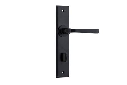 Iver Annecy Door Lever Chamfered Latch Pair, Passage Kit, Privacy Kit , Entrance Kit with High Security Lock -Matt Black