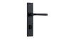 Iver Annecy Door Lever Chamfered Latch Pair, Passage Kit, Privacy Kit , Entrance Kit with High Security Lock -Matt Black
