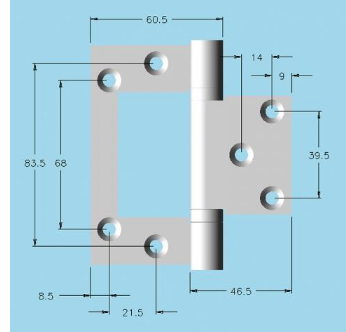 Lohala Hinge Stainless Steel 304 ,2BB Fast Fix 100mm x 60mm Special