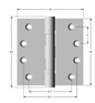Lohala Hinge Stainless Steel 304 ,2BB Heavy Duty 100mm x100mm x 3.0mm & 100mm x 75mm x 3.0mm Fixed Button Pin Satin