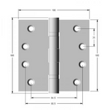 Lohala Hinge Stainless Steel 304 ,2BB Heavy Duty 100mm x100mm x 3.0mm & 100mm x 75mm x 3.0mm Fixed Button Pin Satin