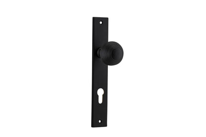 Iver Guildford Door Knob Rectangular Latch Pair, Passage Kit, Privacy Kit , Entrance Kit with High Security Lock - Matt Black