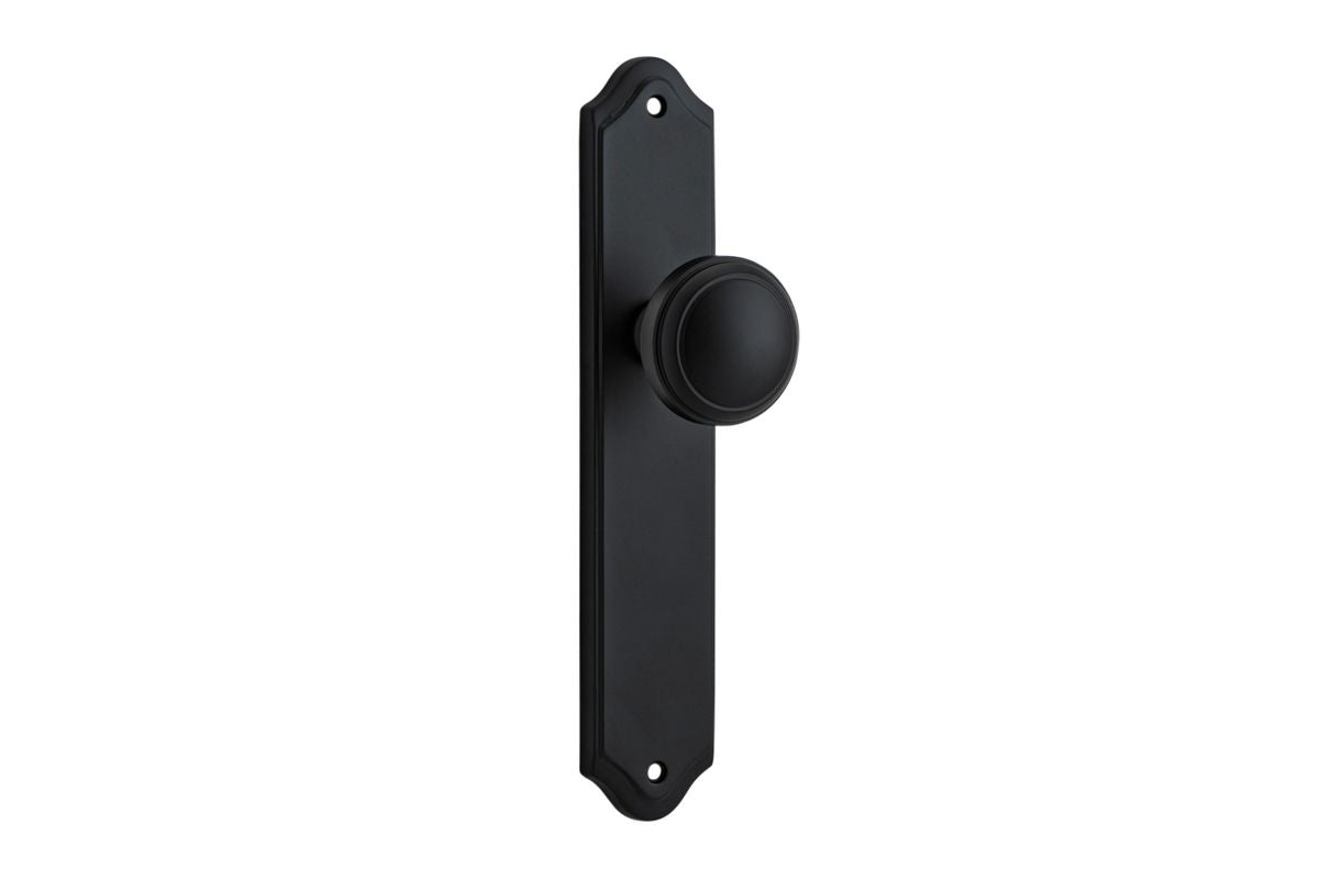 Iver Paddington  Door Knob Shouldered Latch Pair, Passage Kit, Privacy Kit , Entrance Kit with High Security Lock - Matt Black