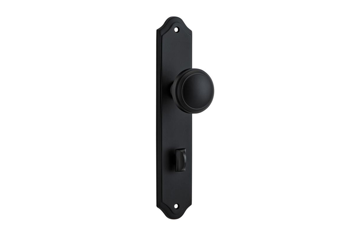 Iver Paddington  Door Knob Shouldered Latch Pair, Passage Kit, Privacy Kit , Entrance Kit with High Security Lock - Matt Black
