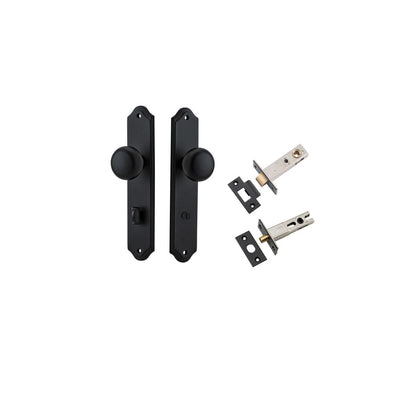 Iver Cambridge Door Knob Shouldered Latch Pair, Passage Kit, Privacy Kit , Entrance Kit with High Security Lock - Matt Black