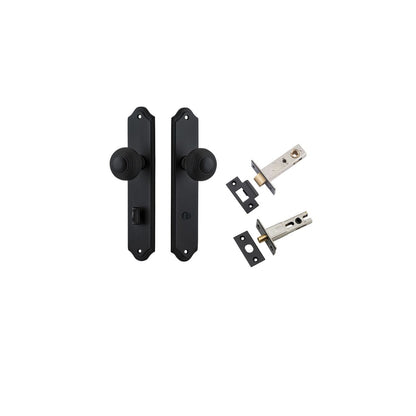 Iver Guildford Door Knob Shouldered Latch Pair, Passage Kit, Privacy Kit , Entrance Kit with High Security Lock -Matt Black